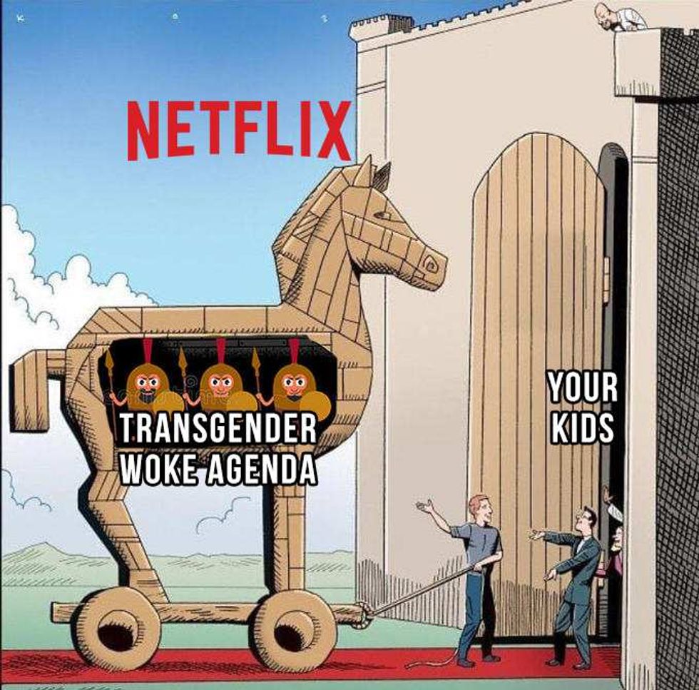 Transphobic Netflix meme shared by Elon Musk