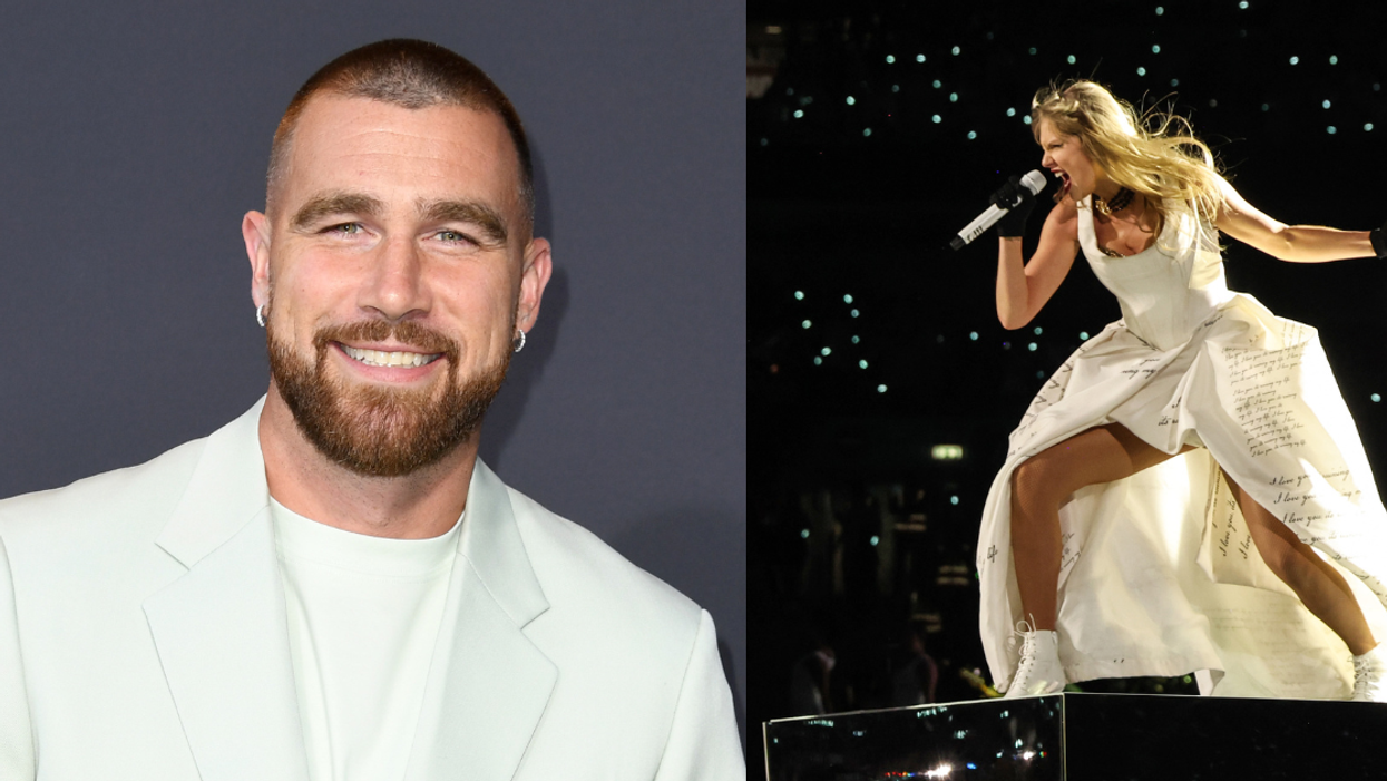 Travis Kelce; Taylor Swift performing