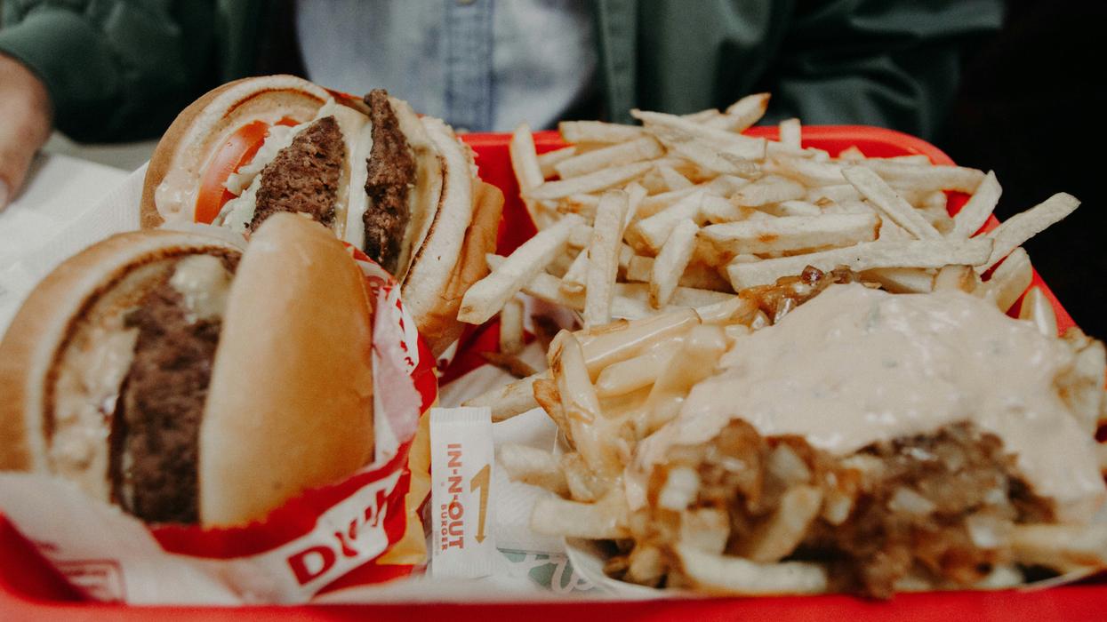 Tray of In-N-Out burgers