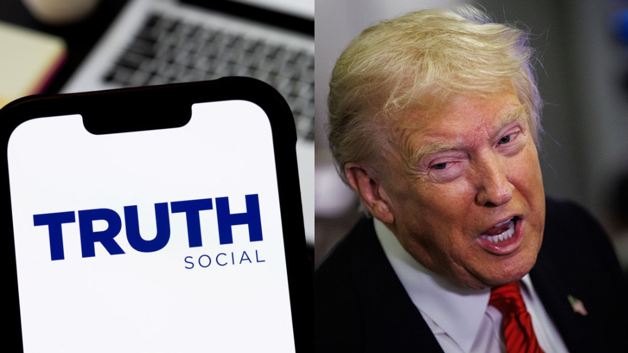 Truth Social logo; Donald Trump