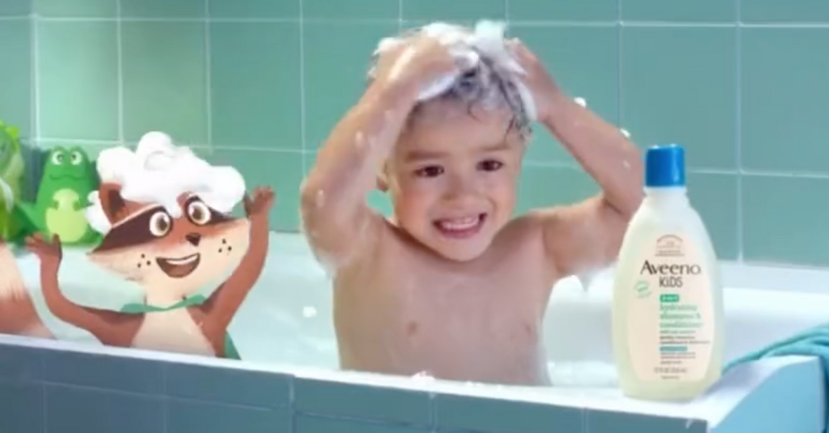 Twitter screenshot of Aveeno Kids Shampoo commercial
