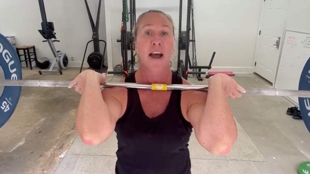 Twitter screenshot of Marjorie Taylor Greene from her workout video