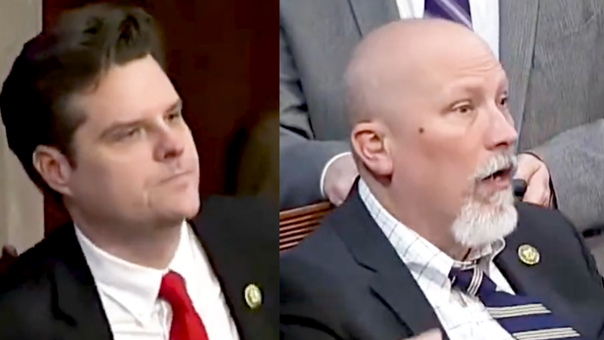Twitter screenshot of Matt Gaetz; Twitter screenshot of Chip Roy