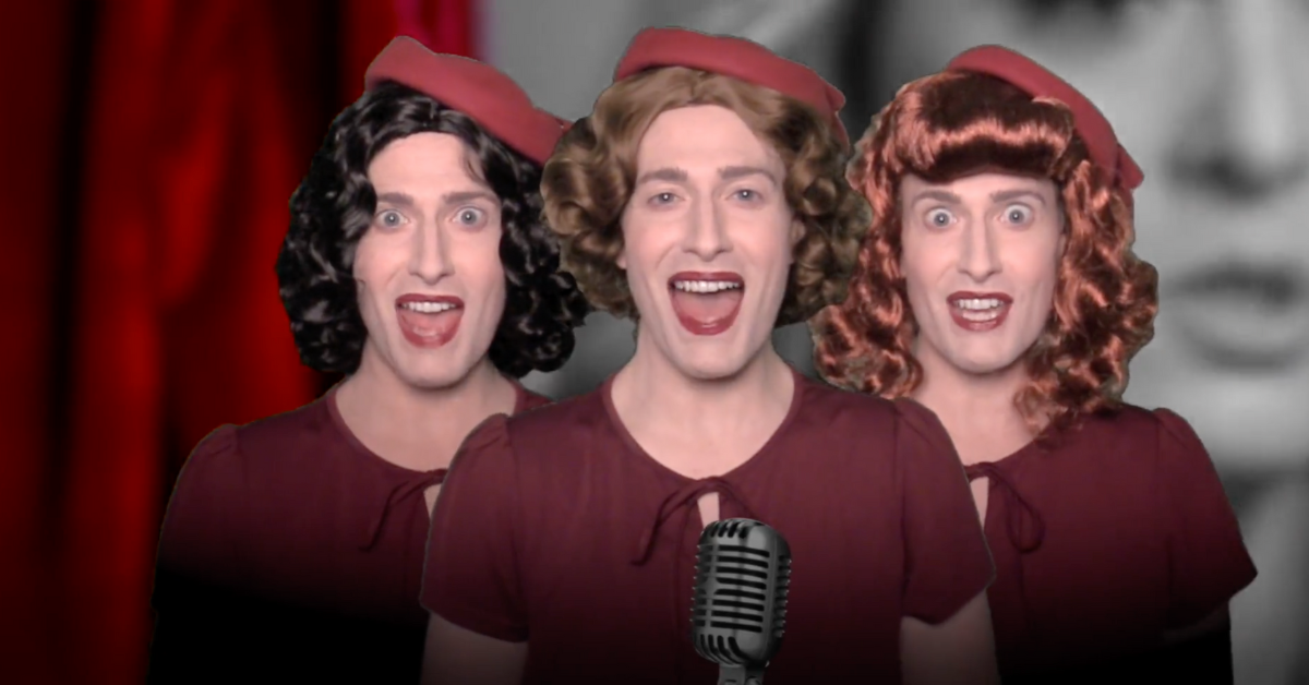 Twitter screenshot of Randy Rainbow performing his "Grumpy Trumpy" parody