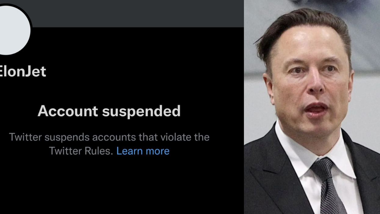 Twitter screenshot of the suspended @elonjet Twitter account; Elon Musk