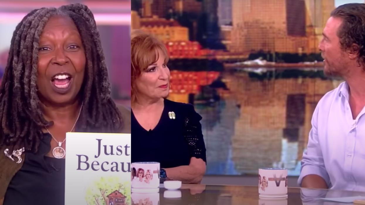 Twitter screenshot of Whoopi Goldberg; Twitter screenshot of Joy Behar and Matthew McConaughey