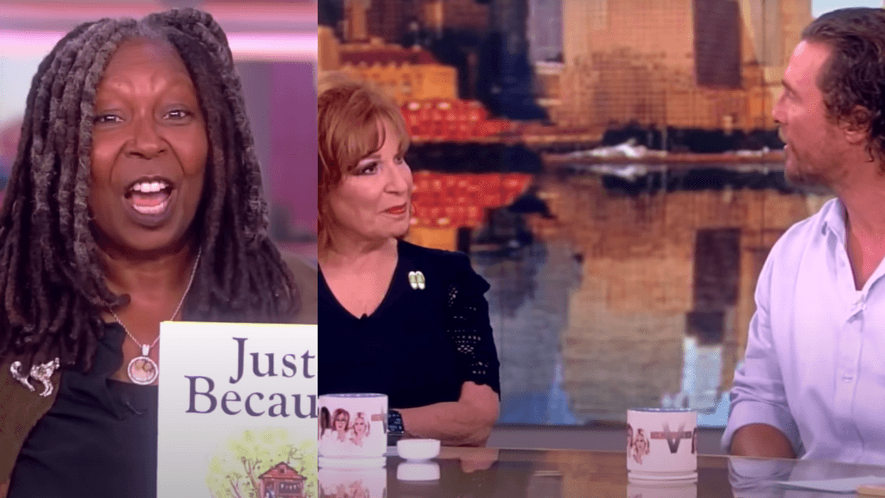 Twitter screenshot of Whoopi Goldberg; Twitter screenshot of Joy Behar and Matthew McConaughey