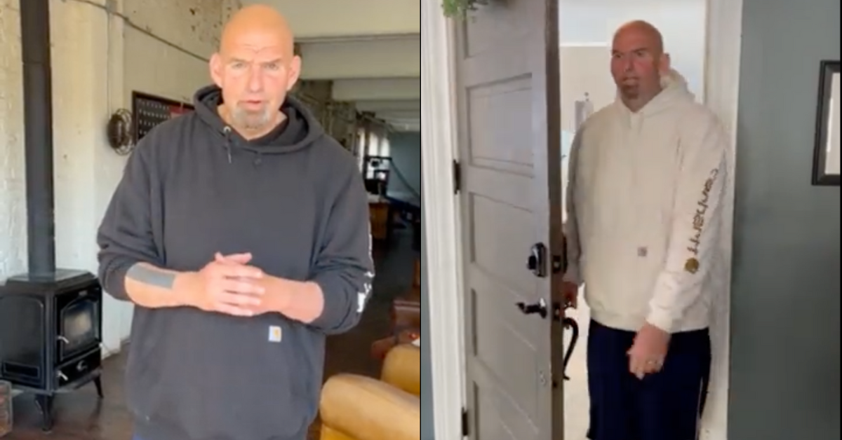 Twitter screenshots from John Fetterman's "body double" video response