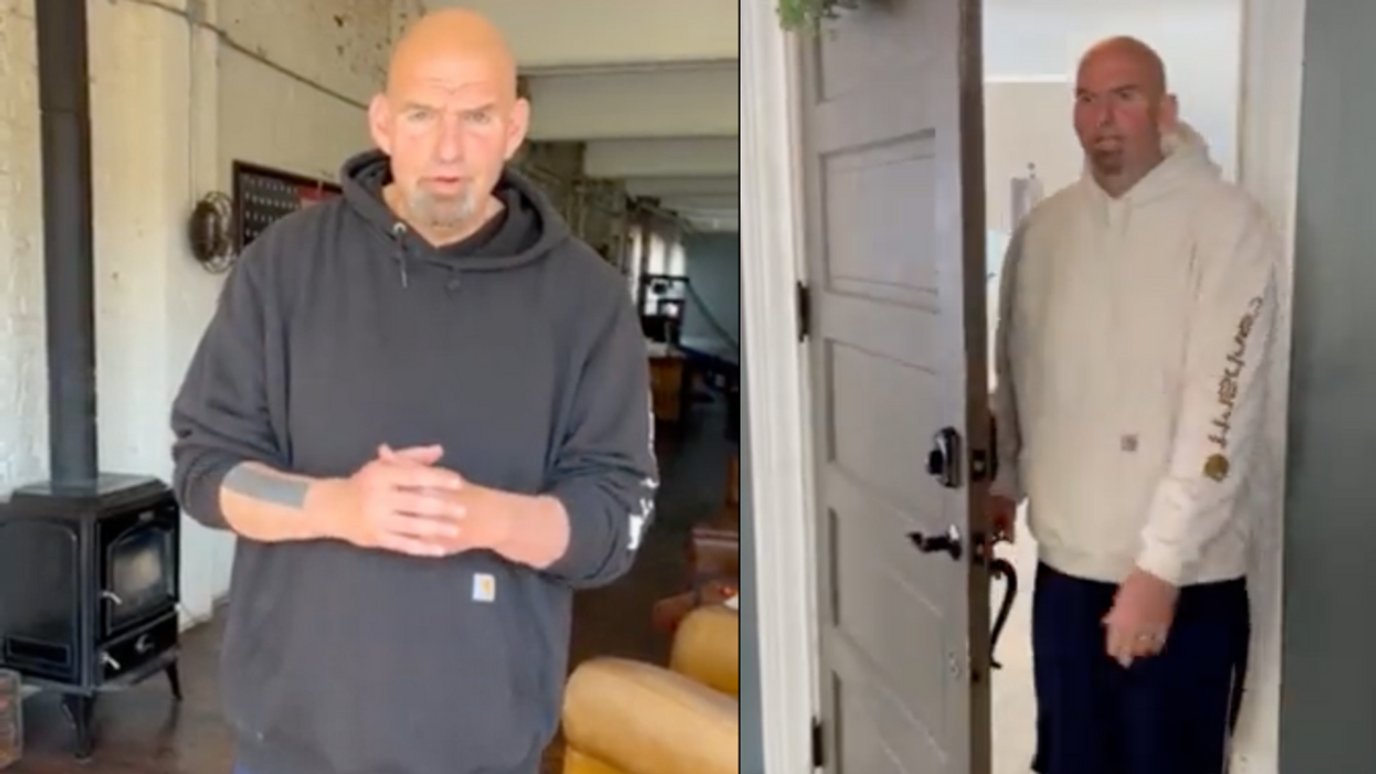 Twitter screenshots from John Fetterman's "body double" video response