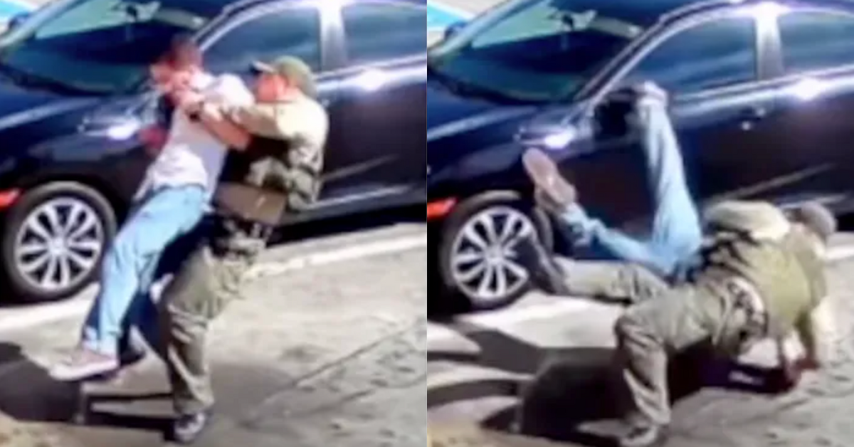 Twitter screenshots from police brutality video of Emmett Brock and Joseph Benza