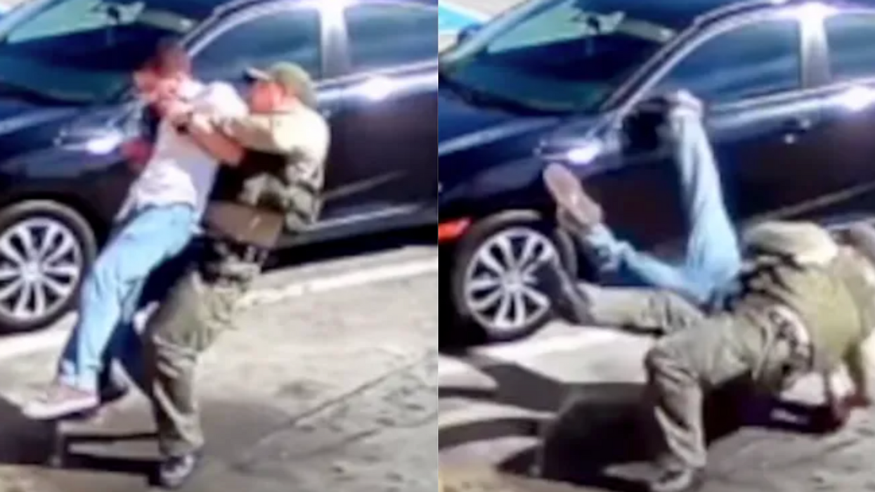 Twitter screenshots from police brutality video of Emmett Brock and Joseph Benza