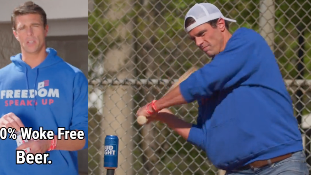 Twitter screenshots from Ultra Right Beer ad