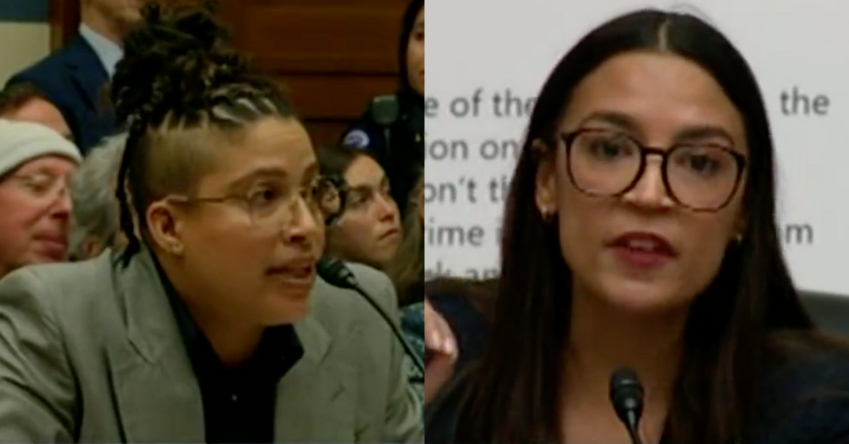 Twitter screenshots of Anika Collier Navaroli and Alexandria Ocasio-Cortez