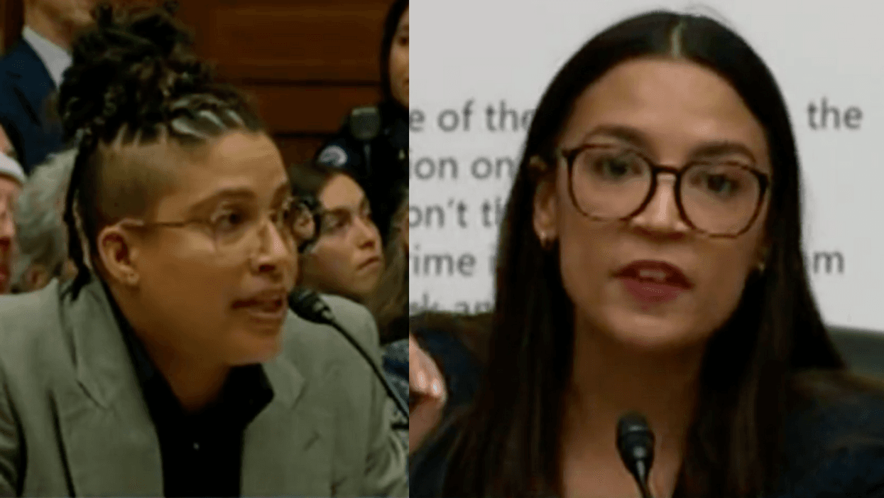 Twitter screenshots of Anika Collier Navaroli and Alexandria Ocasio-Cortez