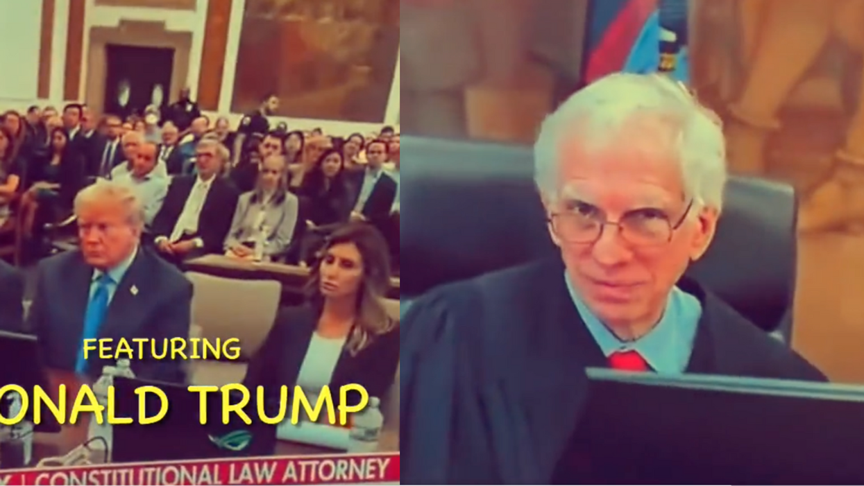 Twitter screenshots of Donald Trump and Judge Arthur Engoron during Trump's trial