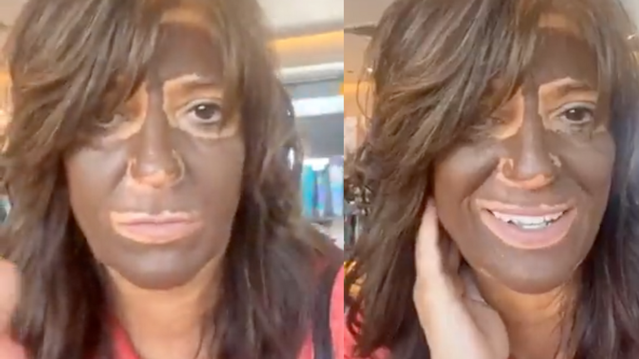 Twitter screenshots of Ersilia Campbell in blackface