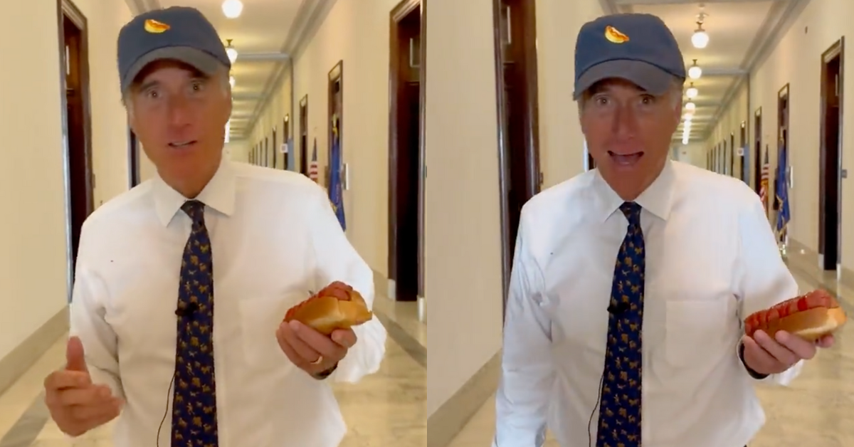 Twitter screenshots of Mitt Romney's National Hot Dog Day tribute