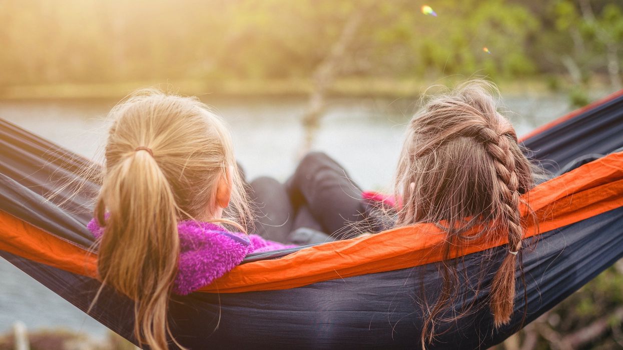 Two girls in a hammock