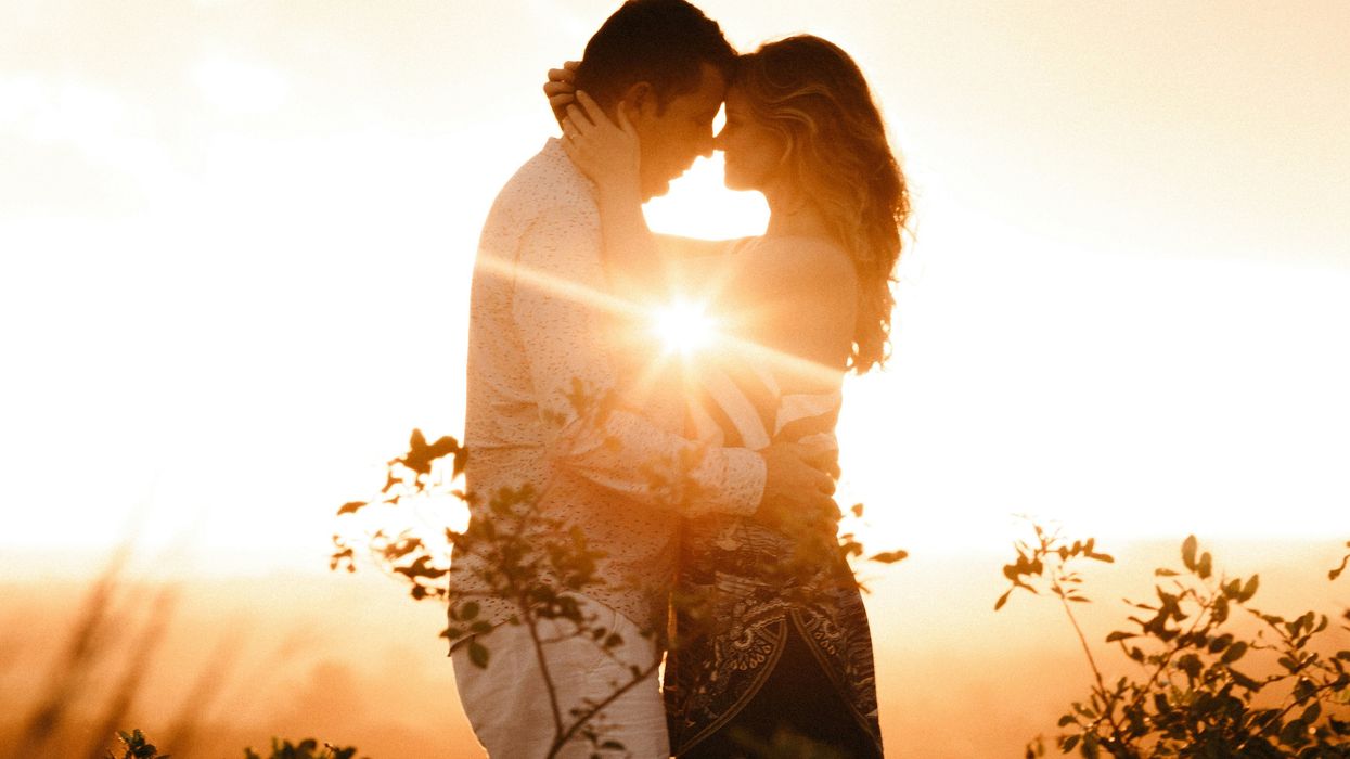 Two people embracing