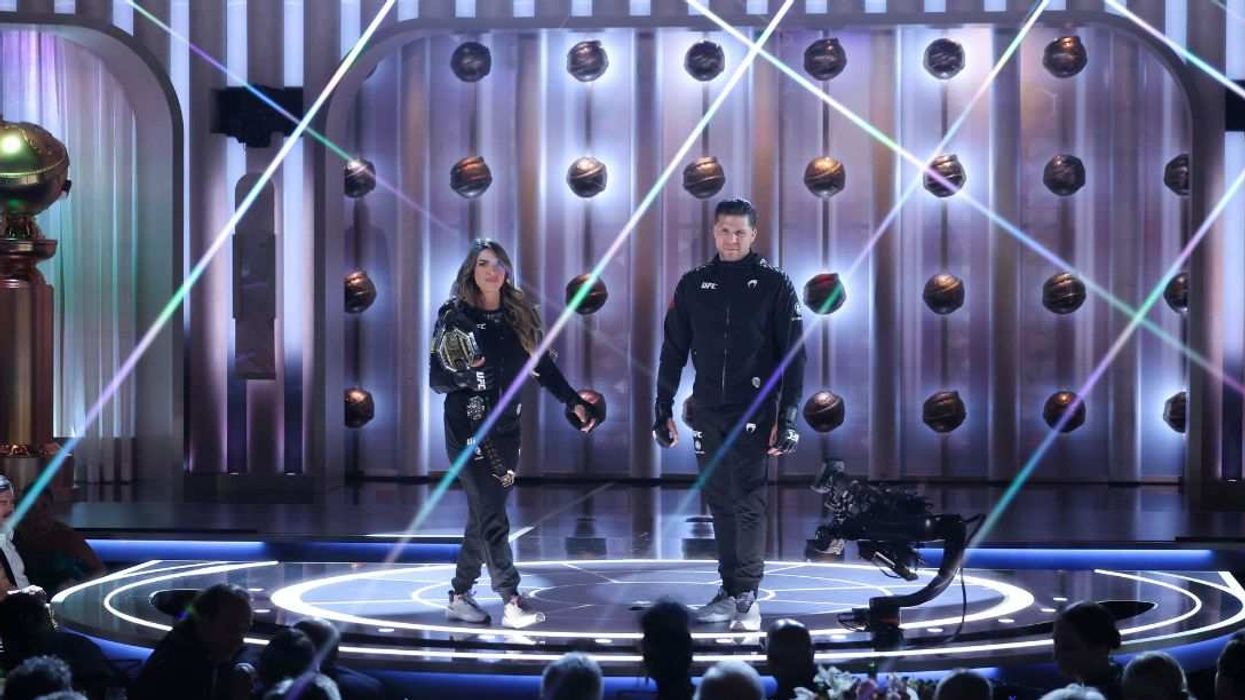 UFC stars Mackenzie Dern, and Brian Ortega at the 83rd Annual Golden Globes.