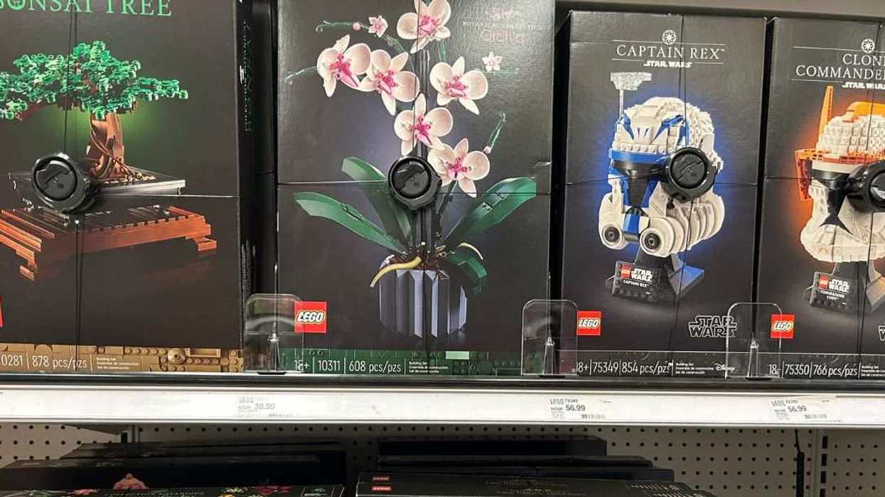 Unique and unusual LEGO collection in the toy aisle at the Target store in Queens, New York City.