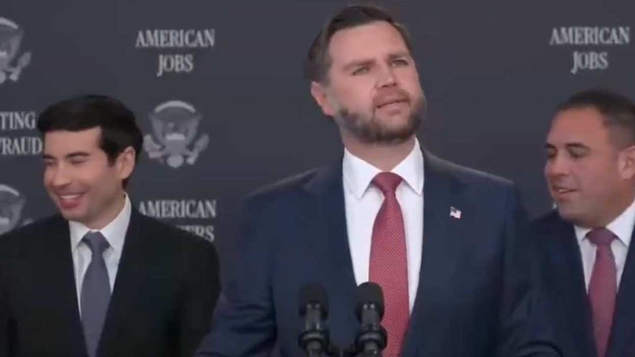 Vice President JD Vance speaks during a Washington, D.C., press conference on American jobs and visa fraud.