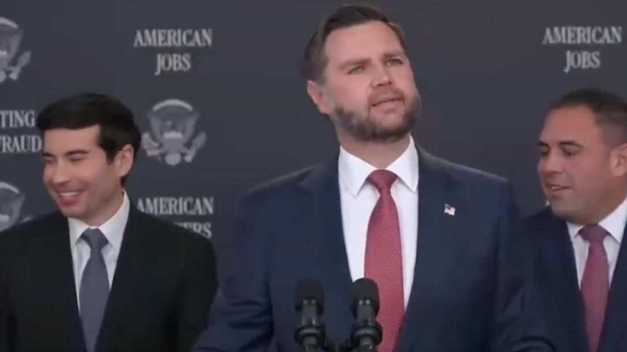 Vice President JD Vance speaks during a Washington, D.C., press conference on American jobs and visa fraud.