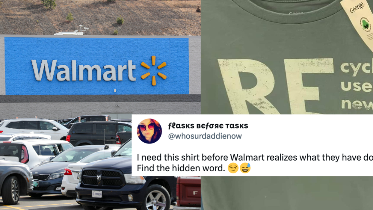 Walmart store, t-shirt, tweet