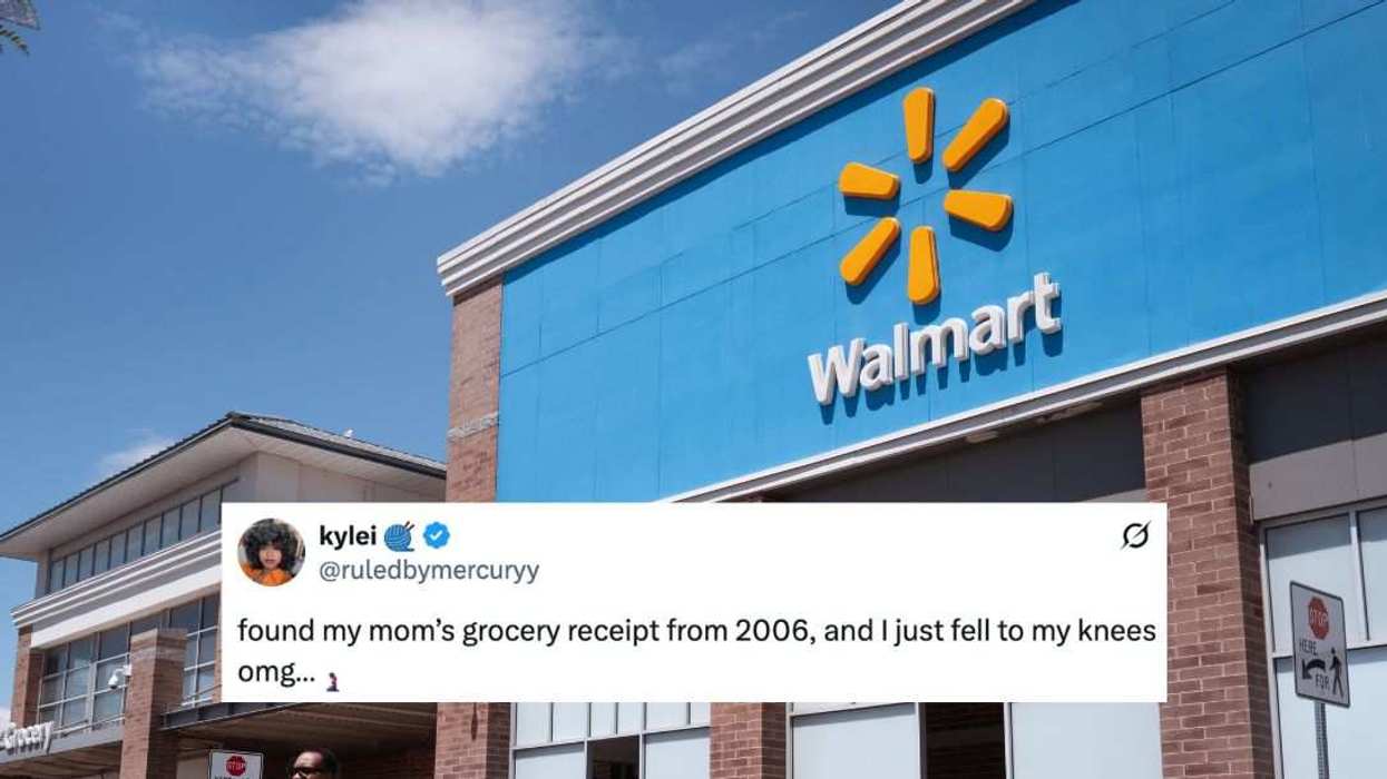 Walmart store with tweet overlay