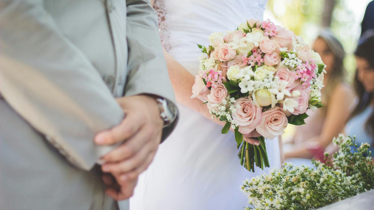 wedding couple standing