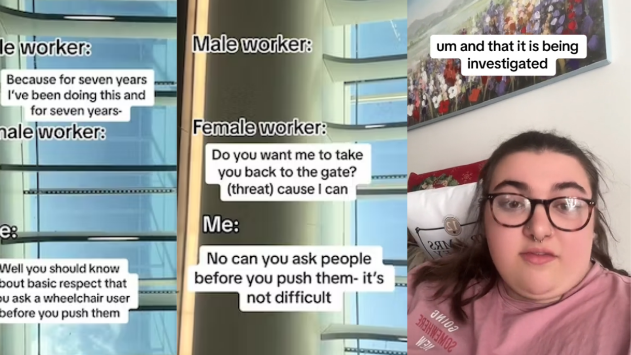 Wheelchair user pushed through airport without her consent