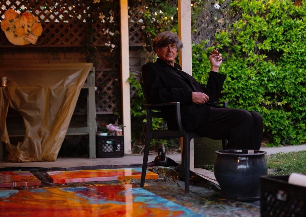 William Laga with artwork