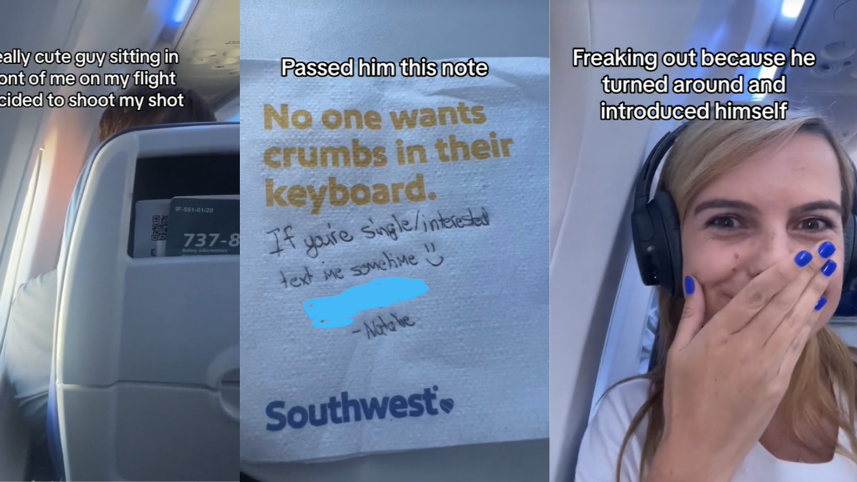 Woman asks cute guy out on flight