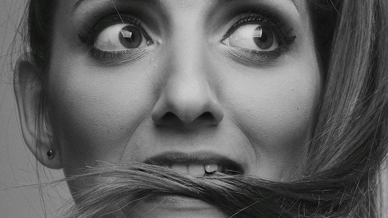 Woman looking nervous