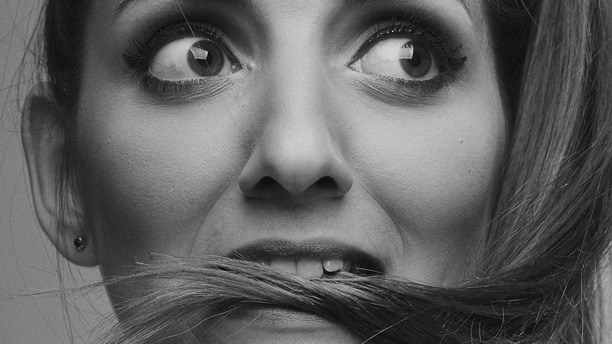 Woman looking nervous