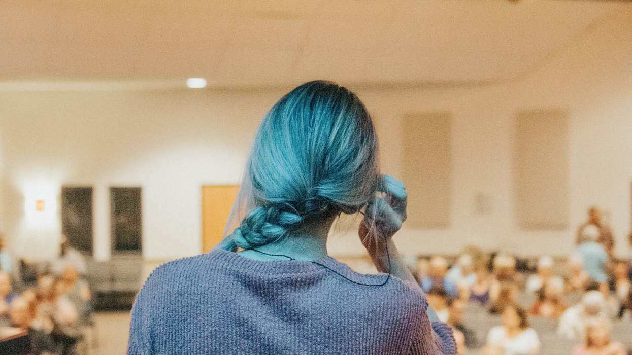 Woman speaking to an audience