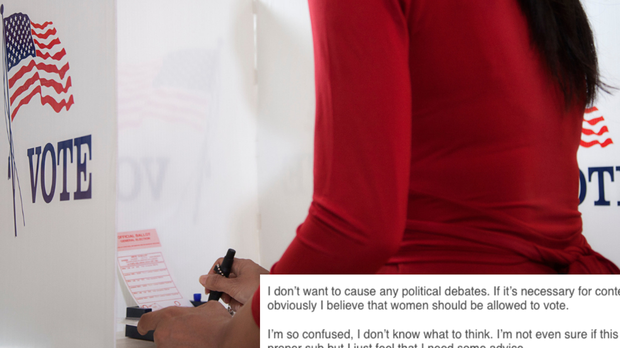 woman voting