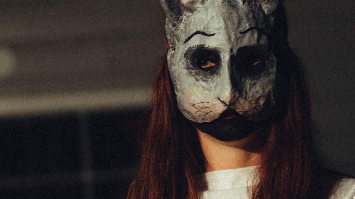 woman wearing mask
