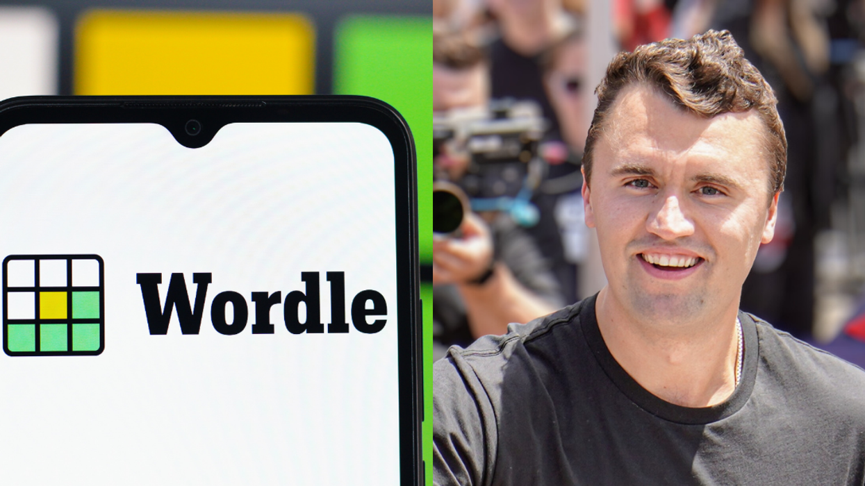 Wordle app screen; Charlie Kirk