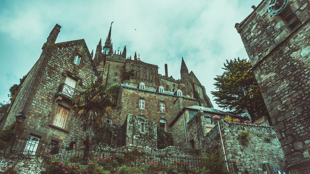 worm's eye view of brown castle