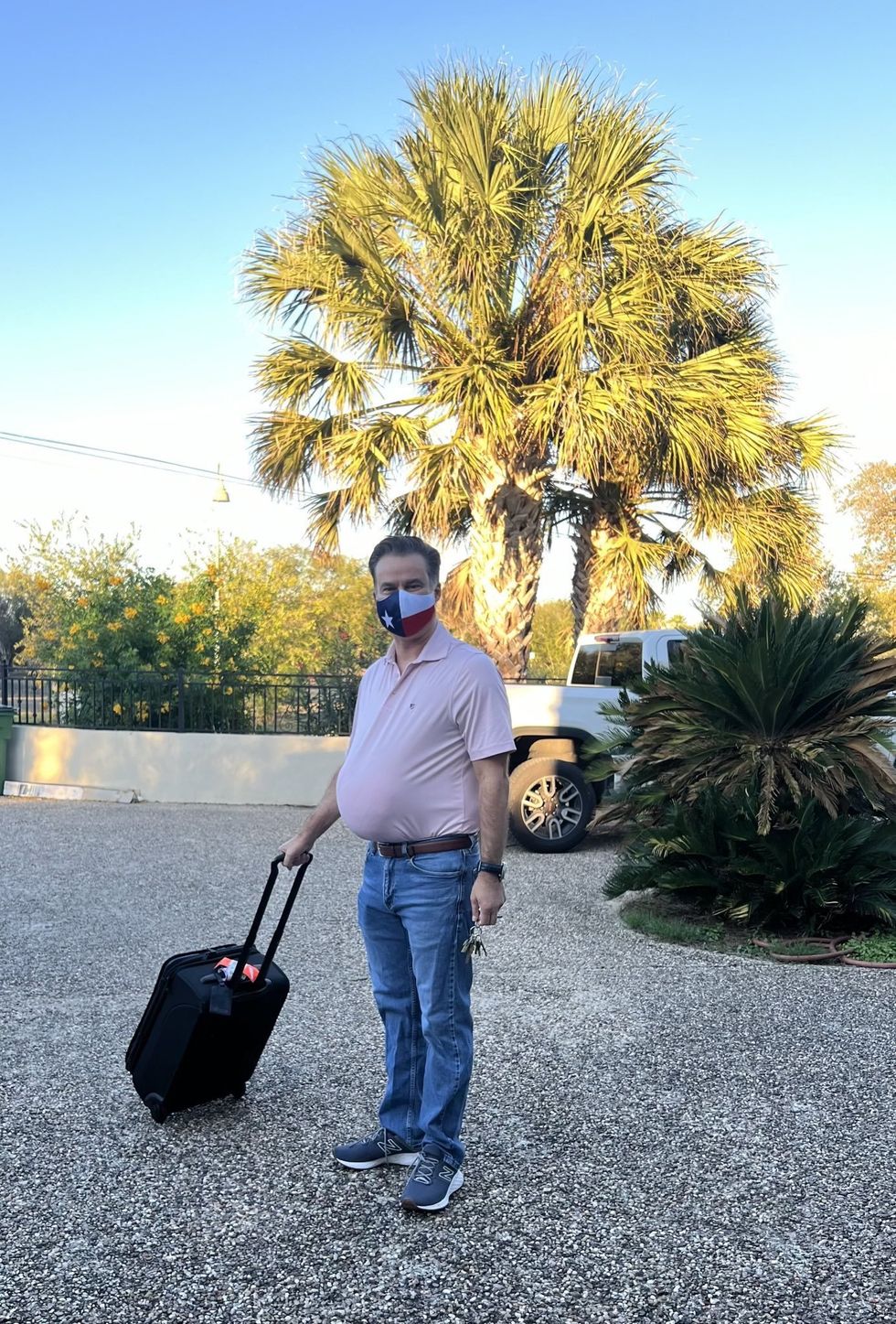 X photo of Roland Gutierrez dressed up as "Canc\u00fan Cruz" for Halloween