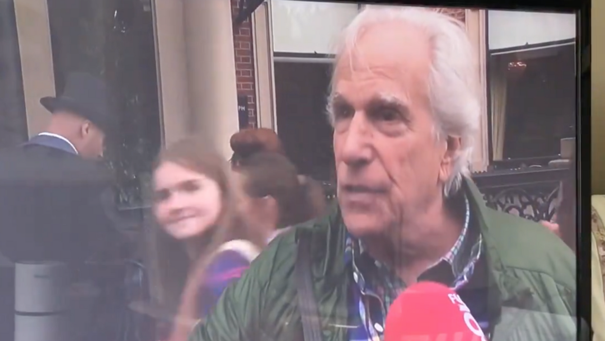 X screenshot of Henry Winkler on the news