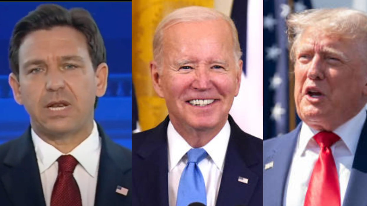 X screenshot of Ron DeSantis; Joe Biden; Donald Trump