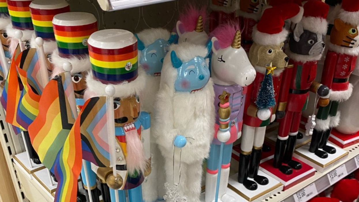 X screenshot of Target's Pride and Christmas decorations