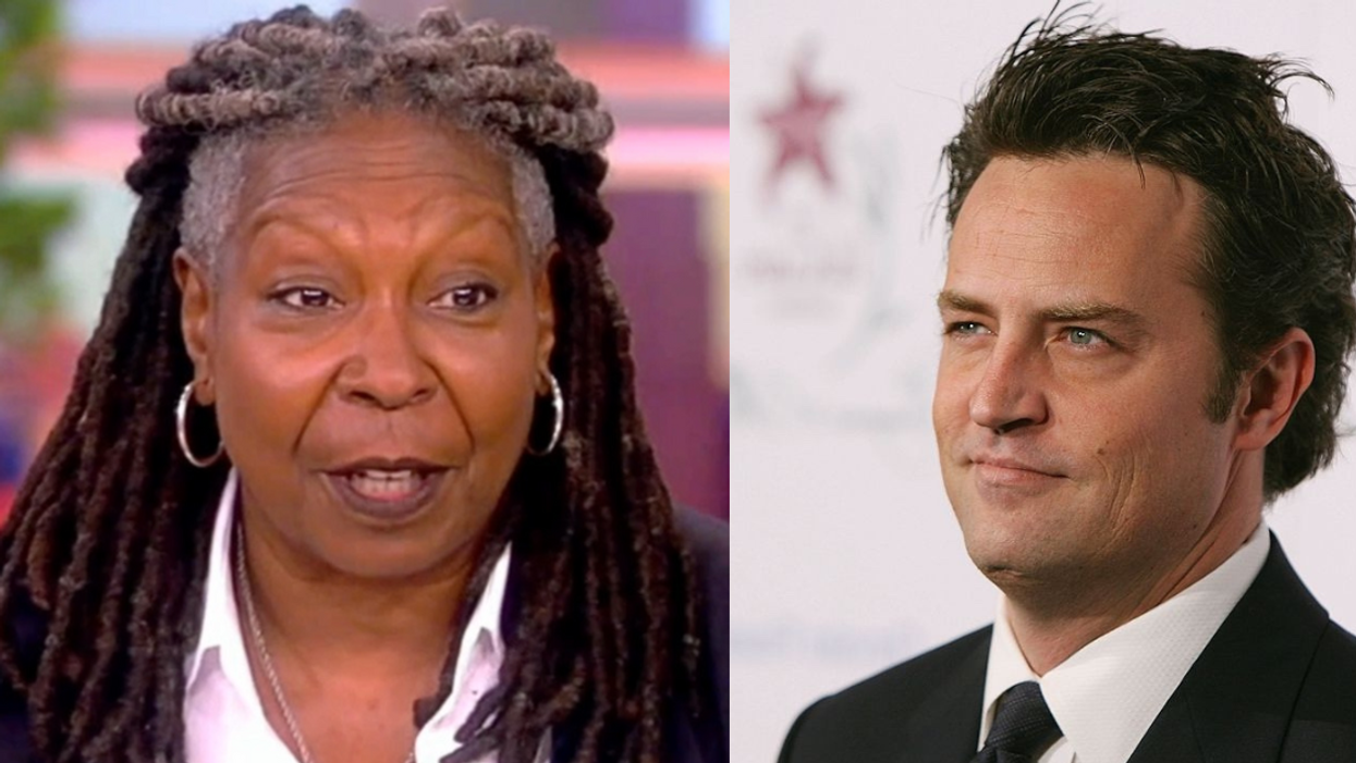 X screenshot of Whoopi Goldberg; Matthew Perry