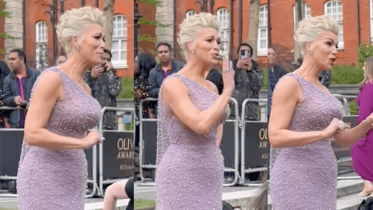 X screenshots of Hannah Waddingham addressing photographer