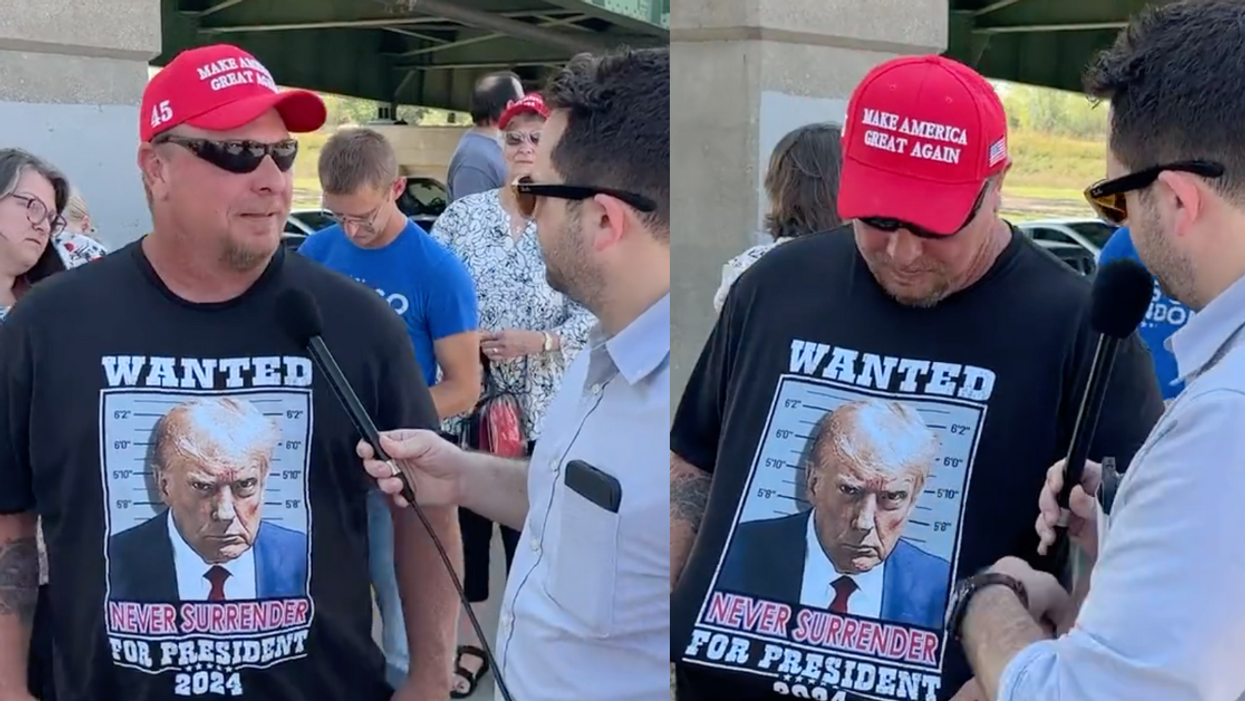 X screenshots of Trump supporter's interview with The Good Liars