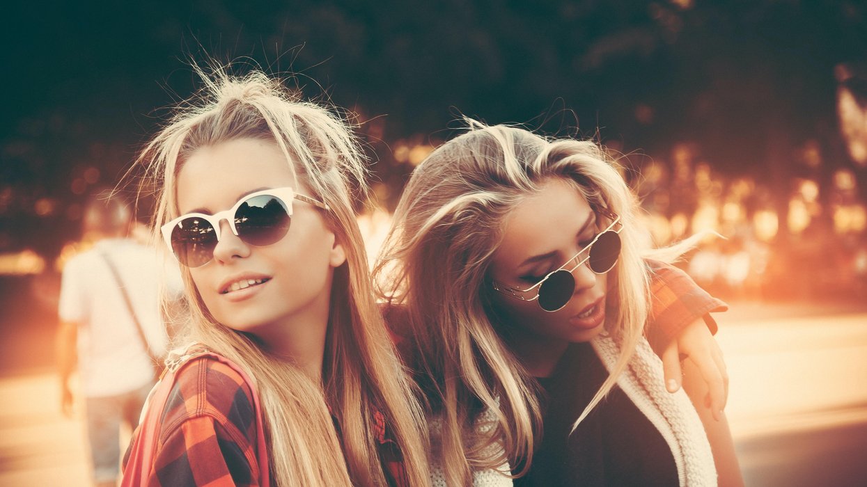young girls in sunglasses