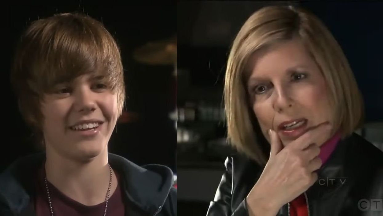 Young Justin Bieber; Journalist Sandie Rinaldo