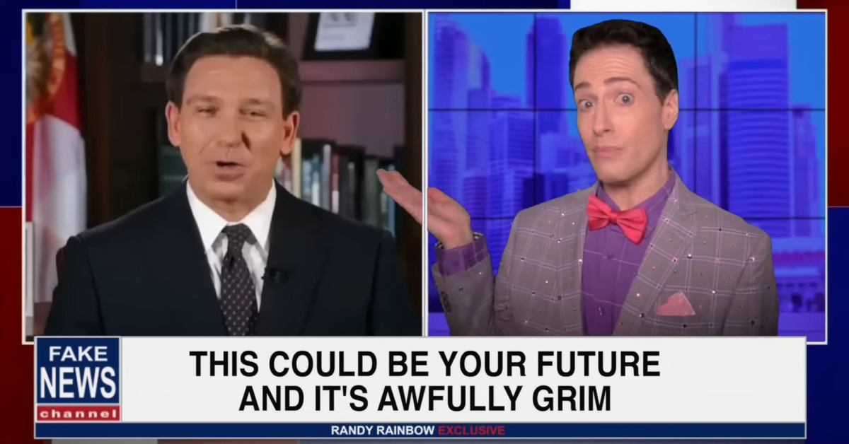 YouTube screenshot from Randy Rainbow's parody video skewering Ron DeSantis